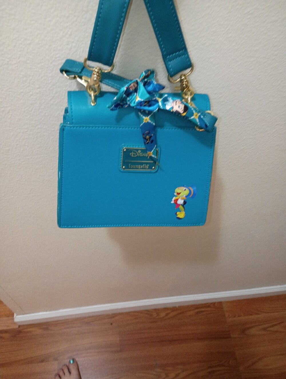 Loungefly Teal Mini Crossbody Bag with Pinocchio Charm